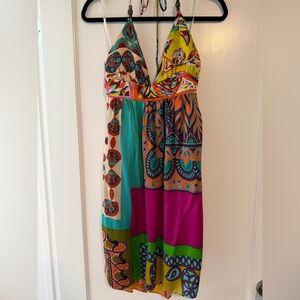 Alice & Trixie - Colorful Geometric Print Silk Dress